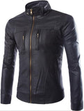 Men's PU Jackets Coats Motorcycle Leather Jacket Men - Shopium1