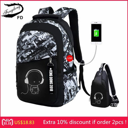 FengDong boys school bags waterproof large backpack - Shopium1