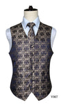Men's Classic Paisley Jacquard Waistcoat Vest Handkerchief - Shopium1