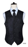 Men's Classic Paisley Jacquard Waistcoat Vest Handkerchief - Shopium1